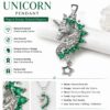 Natural Emerald Unicorn Pendant