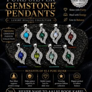 92.5 Pure Silver Gemstone Pendants