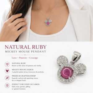 Natural Ruby Mickey Mouse Pendant