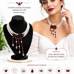 Garnet Pearl Elegance Necklace