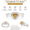 Natural Citrine Diamond-Cut Ring
